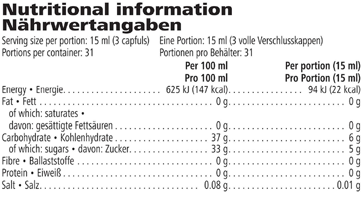 Nährwerte Herbalife Aloesiroop Original – 40% Aloë Vera (473ml)