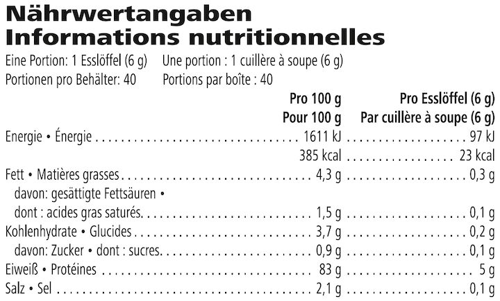 Nährwerte Herbalife Formule 3 Proteïne Poeder – Neutrale Eiwitboost