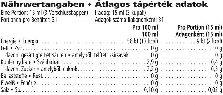 Nährwerte Herbalife AloeMAX – 97% Puur Aloë Vera (473ml)