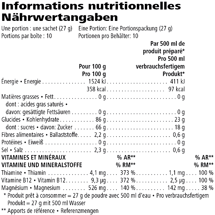 Nährwerte Herbalife24 CR7 Drive Sportdrank Sachets – 10 Zakjes