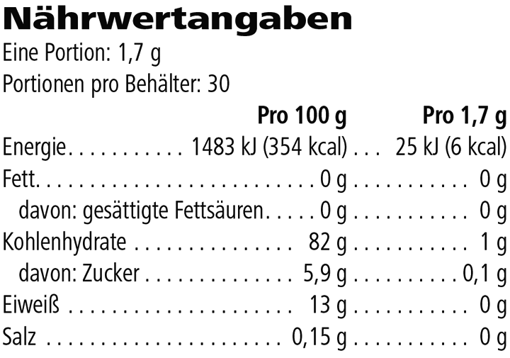 Nährwerte Herbalife Instant-Kräutergetränk mit Tee-Extrakten Original, 30 Portionen