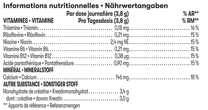 Nährwerte Herbalife H24 Creatine+, 60 Portionen